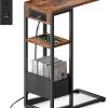 Amazon: $22.99 ($45.99)  C Shaped End Table with Charging Station, Small Side Table