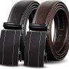 Amazon : $13.99 ($35.98)  Mens Ratchet Belts Leather-2 Packs,Adjustable Slide Belts,Holeless Belts For Gifts Men Dress Casual 1 3/8