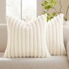 Amazon : $9.49 ($11.99) MIULEE Faux Fur Plush Decorative Throw Pillow Covers Set of 2 Luxury Soft Fluffy Striped Cute Pillowcases Cushion for Spring Sofa Couch Bed Living Room Cream White 18x18 Inch