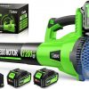 Amazon : $67.49 ($129.99)   Tietoc Leaf Blower Cordless, 1200W Brushless Electric Leaf Blower with 2 X 5.0Ah Battery, 6 Speed Levels, 2 Extended Tube and 3 Nozzles, Powerful Leaf Blowers for Garden,Yard,Lawn Care (Green)