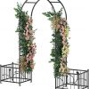 Amazon : $59.99 ($79.99) YITAHOME Garden Arbor with Planter Boxes, Wedding Arches for Ceremony, Black Metal Garden Archway for Climbing Plants Outdoor Lawn, Patio and Backyard