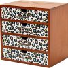 Amazon: $9.99 ($19.99)  Colorful Leopard Print Wooden Desk Organizer – 4-Drawer