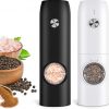 Amazon : $11.99 ($29.99)    Electric Salt and Pepper Grinder Set, Rechargeable Automatic Pepper Mill Grinder with LED Light, Adjustable Coarseness shakers, One-Hand Operation for Kitchen(2 Pack,Black+White)