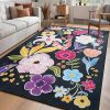 Amazon : $19.99 ($39.99)  ST. BRIDGE Floral Living Room Rug 5x7, Washable Boho Large Area Rugs for Bedroom Dining Room, Flowers Printed Throw Carpet, Soft Non Slip Low Pile Vintage Rugs for Living Room Kids Playroom, Black