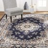 Amazon : $60.62 ($109.99)  Home Dynamix Sakarya Traditional Medallion Area Rug Navy Blue Brown 7'8