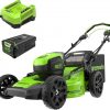 Amazon:$384.99 ($599.99)Greenworks 80V 21'' Brushless Cordless (Self-Propelled) Lawn Mower (75+ Compatible Tools), 4.0Ah Battery and 60 Minute Rapid Charger Included