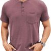 Amazon :$8.49 ($16.99)Hardaddy Men's Henley Short Sleeve Casual Button Up Basic Pocket Tee Shirts