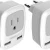 Amazon : $9.99 ($21.24) European Travel Plug Adapter 2 Pack, TESSAN International Power Outlet Adaptor with 2 USB, Type C Charger from USA to Most of Europe EU Spain Iceland Germany France Italy Israel