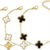Amazon : $13.99 ($25.99) 3Pcs 18K Gold Plated Clover Bracelet Set for Women Simple Four Leaf Clover Lucky Link Bracelets Jewelry Gifts Trendy for women