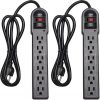 Amazon : $15.33 ($19.99) KMC 6-Outlet Surge Protector Power Strip 2-Pack, 900 Joules, 4-Foot Extension Cord, Overload Protection, Black
