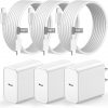 Amazon: $7.99 ($15.99) iPhone 16 15 Charger Fast Charging, 3 Pack 20W USB C Wall Charger
