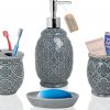 Amazon:  $9.99 ($34.79) 4-Piece Bathroom Accessory Set Ceramic Bath Set