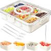 Amazon : $9.99 ($19.99) Snackle Box Container,Portable Snack Box 8 Compartment Divided Serving Tray with Lid and Handle,Clear Storage Organizer for Fruit Candy Nuts Veggie-Perfect for Road Travel Party（1 Pack）