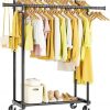 Amazon: $22.19 ($49.99) Double Rods Clothes Rack, Rolling Clothing Rack for Hanging Clothes