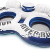 Amazon : $23.99 ($44.97)  Intex 58837EP River Run 2 Inflatable Floating Lounge: Comfortable Backrests – Built-in Cup Holders – Cooler with Lid – 2 Person – 440lb Weight Capacity