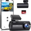 Amazon : $42.99 ($79.99)  GKU 4K Dash Cam,Dash Cam Front with UHD 2160P, DashCam Built-in WiFi, 24H Parking Monitor,Night Vision,WDR,170° Wide Angle,Loop Recording,G-Sensor,DashCam Includes 64GB Card (Black)