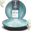 Amazon: $9.98 ($24.99) Stoneware Pasta Bowls Set of 2, Stylish dark petrol Blue Plates Ceramic