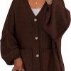 Amazon : $18.99 ($36.99) PRETTYGARDEN Fall Chunky Cardigan Sweaters for Women 2025 Button Lantern Sleeve Knit Oversized Sweater Coats with Pockets