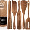 Amazon: $11.99 ($19.99) 5 PCS Wooden Spatula Set, Natural Teak Wooden Spoons