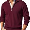 Amazon: $12.49 ($24.99) Mens Quarter Zip Pullover Quilted Knit Sweater Slim Fit Mock Neck