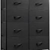 Amazon : $51.99 ($64.99) WLIVE Tall Fabric Dresser with 8 Drawers, Storage Tower with Fabric Bins, Double Dressers, Chest of Drawers for Closet, Bedroom, Living Room, Hallway, Dorm, Black and Rustic Brown