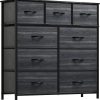 Amazon : $44.98 ($49.99) YITAHOME Dresser for Bedroom with 9 Drawers - Fabric Storage Tower, Tall Chest Organizer Unit for Living Room, Entryway, Closets with Sturdy Steel Frame, Wooden Top
