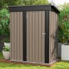 Amazon:$114.99 ($149.99)Patiowell 5x3 FT Outdoor Storage Shed, Tool Shed with Sloping Roof and Lockable Door, Metal Shed for Backyard Garden Patio Lawn, Brown