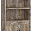 Amazon:$99.59 ($225.00)Sauder Granite Trace Book Shelf, Bookshelf with Storage, Library Bookcase with Doors and Adjustable Shelves, in Rustic Cedar Finish
