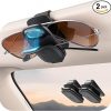 Amazon:$9.97 ($47.49)2 Pack Magnetic Sunglasses Holder for Car Visor [One Hand Operation & Scratch Proof], Chfeila No Slip Sunglass Holder Clip Silicone Pad,Sunglass Holder Gadgets Eyeglass Holder for Cars & Glasses,Black