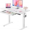 Amazon : $106.49 ($129.99)  ErGear 44'' x 24'' Electric Standing Desk with Drawers, Height Adjustable Desk with 4 Preset Heights, Ergonomic Rising Home Office Computer Table with Splice Board, White