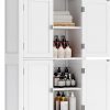 Amazon : $89.99 ($99.99)  VASAGLE Floor Storage Cabinet, Freestanding Storage Unit with 4 Doors, Adjustable Shelves, 11.8 x 23.6 x 43.3 Inches, for Entryway, Bathroom, White UBBC552P31