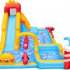 Amazon:$335.98 ($479.99)AirMyFun Inflatable Water Park, Water Slides for Kids Backyard, Bounce House for Kids 3-8 Outdoor| Paddling Pool - Boxing Ring, Climbing Wall - Spacious Splash Zone - Includes Patch Kit & Blower