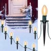 Amazon : $18.49 ($36.99)  SUNSGNE C9 LED Christmas Pathway Lights Outdoor 38 Feet Sidewalk String Lights with Marker Stakes, 25 LED Clear Connectable Christmas Walkway Markers Lights for Outside Porch Garden Yard Lawn Decor