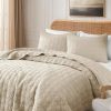 Amazon : $20.00 ($39.99) Beige King Size Quilt Bedding Sets with Pillow Sham, Summer Lightweight Soft Bedspread Coverlet, Netural Farmhouse Country Textured Quilted Blanket Thin Comforter Bed Cover, 3 Pieces, 104x90 inches