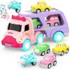 Amazon: $8.09 ($26.99) 5-in-1 Carrier Truck for Toddler Girl, Friction Power Toy Cars