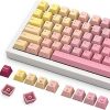 Amazon - Glorious Grapefruit PBT Keycaps Set (Pink & Yellow) 143 Cute Custom Keycaps, Cherry MX Profile, Pastel, Low-Profile Dye-Sub for Mechanical Gaming Keyboards (60%, TKL, Full Size) Incl Mac Keys (191)