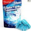 Amazon : $4.49 ($9.99)   Vacplus Septic Tank Treatment 12 Pcs for 1-Year Supply, Dissolvable Packs with Easy Operation, Durable Biodegradable Enzymes for Wastes, Greases & Odors, Blue, 2X Efficiency