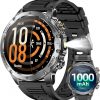 Amazon:$24.99 ($49.99)Military Smart Watches for Men, 1.7'' Smart watch with 1000 mAh Battery 100-Day Standby Time, Answer/Make Calls, IP68 Waterproof, Heart Rate/Sleep Monitor 100+ Sport Modes Fitness Watch for Android/iOS