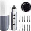 Amazon:$24.99 ($49.99)Katerk Electric Screwdriver Set 4v Rechargeable, Cordless Screwdriver 12 S2 Steel Bits, 1500mah USB-C, 3 Torque Settings & Led Light, Portable Power Screw For Furniture Assembly Diy Repair - White
