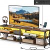 Amazon : $98.99 ($149.98) VASAGLE TV Stand with Power Outlets and LED Lights, for TVs up to 75 Inches, Entertainment Center with Open Storage Shelves, TV Console Table for Living Room, Rustic Brown and Ink Black ULTV119K01