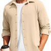 Amazon : $9.99 ($24.99) COOFANDY Mens Casual Button Down Shirt Long Sleeve Lightweight Jacket Fashion Textured Shirts