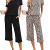 Amazon : $24.14 ($34.99)  Ekouaer 2 Pack: Women's Pajamas Set Short Sleeve Sleepwear Capri Pants Pjs Soft Loungewear with Pockets