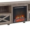 Amazon : $109.99 ($119.99) Walker Edison Calgary Industrial Farmhouse X-Drawer Metal Mesh and Wood Fireplace TV Stand for TVs up to 80 Inches, 70 Inch, Grey Wash