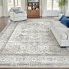 Amazon : $39.99 ($49.99) Washable Area Rug 5x7, Area Rugs Stain Resistant Neutral Washable Rugs for Living Room Bedroom Vintage Non-Slip Thin Large Size Area Rug（Light Blue＆Beige）