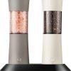 Amazon:$19.96 ($49.89)Gravity Electric Salt and Pepper Grinder Set – Rechargeable Pepper Mill with USB-C Charging Base, Dual LED Light, Automatic One-Handed Mill for Kitchen & Cooking, Cream Brown Design, 2 Pack