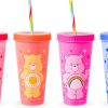 Amazon:$7.99 ($14.50)Silver Buffalo Care Bears Hearts and Stars 4 Pack Plastic Color Changing Tumblers with Rainbow Swirl Straws Featuring Tenderheart, Funshine, Cheer, and Grumpy Bear 24 Ounces