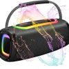 Amazon:$18.89 ($59.99)Bluetooth Speakers, Portable Wireless Speaker with 24W Loud Stereo Sound, BT5.3, IP6 Waterproof, 24H Playtime, Portable Speaker with RGB Multi-Color Rhythm Lights for Home/Party/Outdoor/Beach as Gift