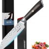 Amazon :$9.99 ($24.99)anshee 5 Inch Japanese Santoku Knife & Paring Knife - Hammered Anti-Stick High Carbon Steel Chef Knives, Ergonomic Handle for Fruits/Tomatoes/Meat with Sheath & Gift Box (Home & Professional Chefs)