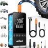 Amazon:$19.49 ($49.99)Tire Inflator Portable Air Compressor, 150 PSI Smart Air Pump for Car Tires with Digital Pressure Gauge, Tires Pump for Cars, Motorcycles, Bikes, Balls, Mini Bike Pump & Car Accessories