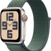 Amazon:$189.00 ($299.00)Apple Watch SE (2nd Gen) [GPS + Cellular 40mm] Smartwatch with Starlight Aluminum Case with Lake Green Sport Loop One Size. Fitness and Sleep Trackers, Crash Detection, Carbon Neutral